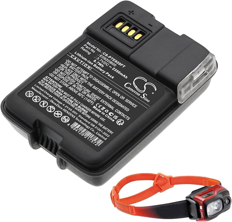 Batería de repuesto Cameron Sino de 2350mAh/8,7Wh para faros delanteros Petzl Swift RL, Swift RL Pro, E092DB00,E810BA00