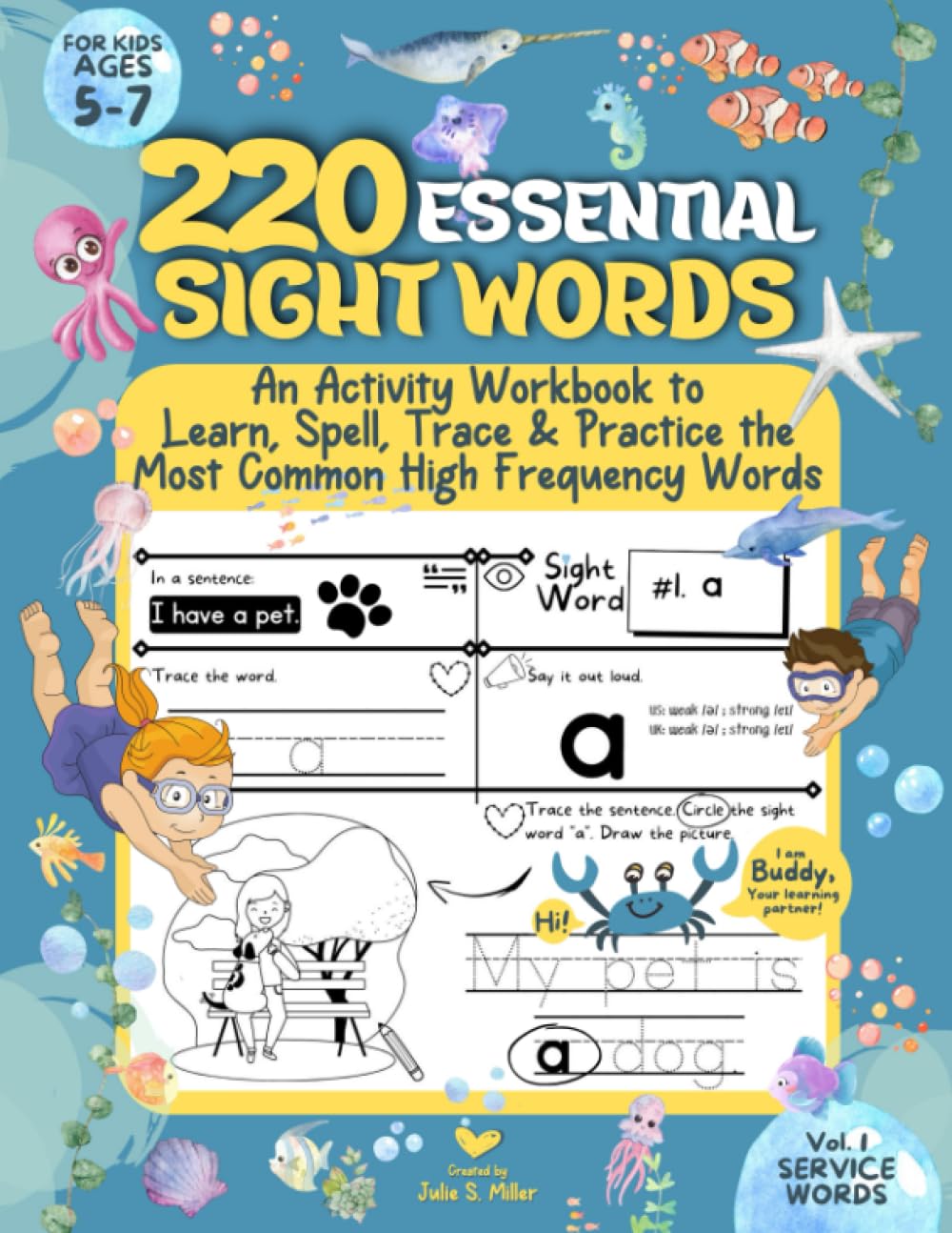 Amazon | 220 Essential Sight Words for Kids Ages 5-7: An Activity