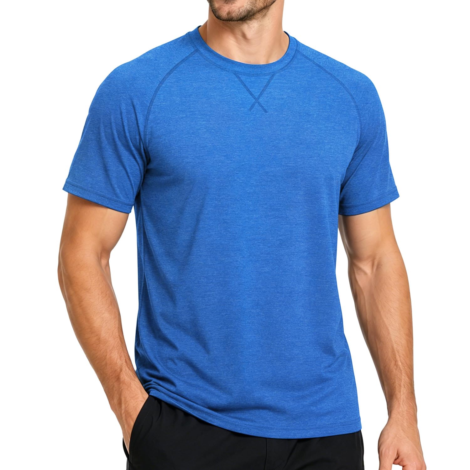 MEETWEE Herren UPF50+ Rashguard UV Shirt Langarmshirt UV Schutz Shirts, UV Sonnenschutz Atmungsaktiv Langarm Outdoor Angeln Laufen Wandern Funktionsshirt