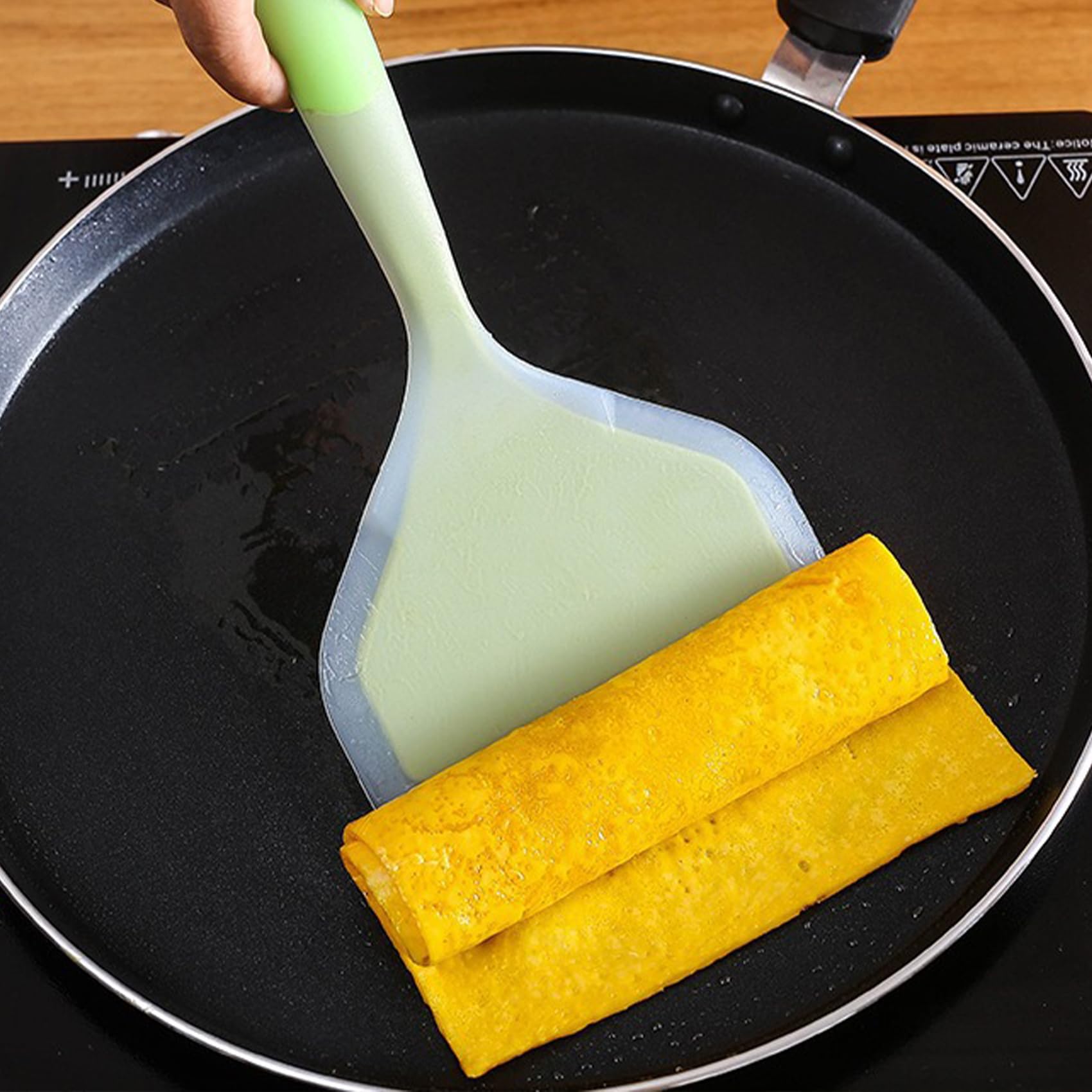 2Pcs Silicone Pancakes Wide Spatula Non-Stick Cooking Safe Flexible Turner Heat Resistant Kitchen Flipper Fried Shovel Cookware for Egg Fish Pizza Cookie Omelette, Dishwasher Safe BPA-Free - Image 4