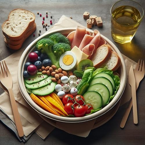 Miniatura 2 de BETAWORLD Platos compostables, platos de papel resistentes, hechos con bagazo de caña de azúcar, aptos para microondas, a prueba de fugas, platos