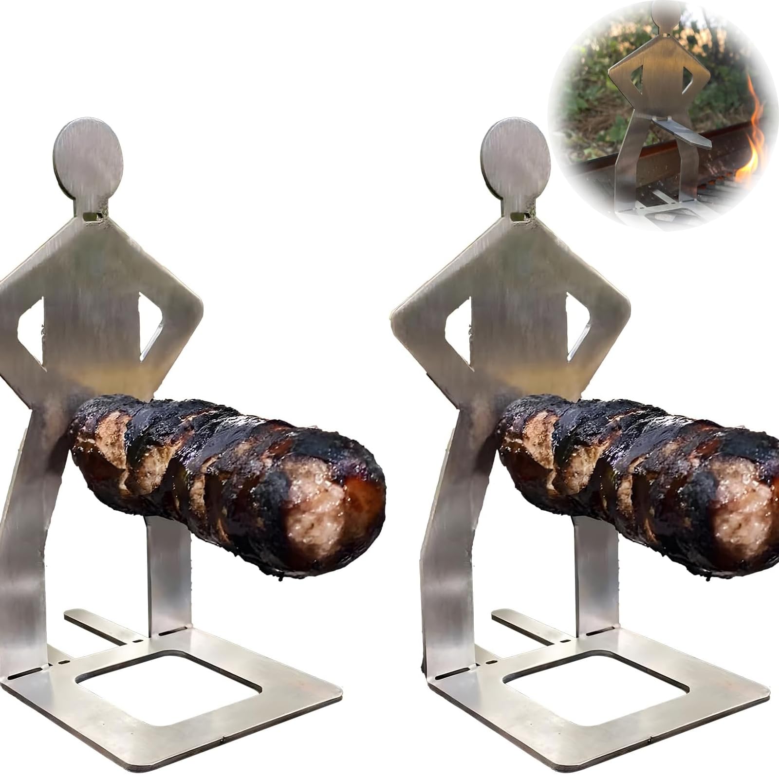 Amazon.co.jp: YOHFRFGX ステンレススチール BBQ ソーセージホルダー