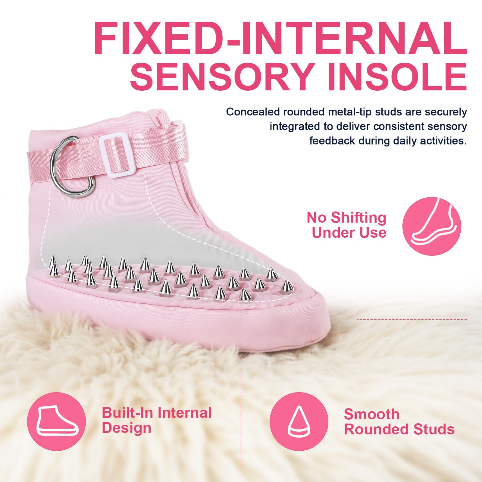 LittleForBig Fesselnde Krabbel Booties mit Schloss und Spikes