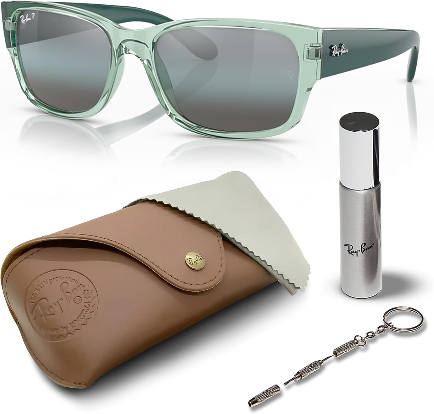 Ray-Ban RB4388 Square-Round Shaped Sunglasses for Men & Women with Official RAYBAN Eyewear Kit