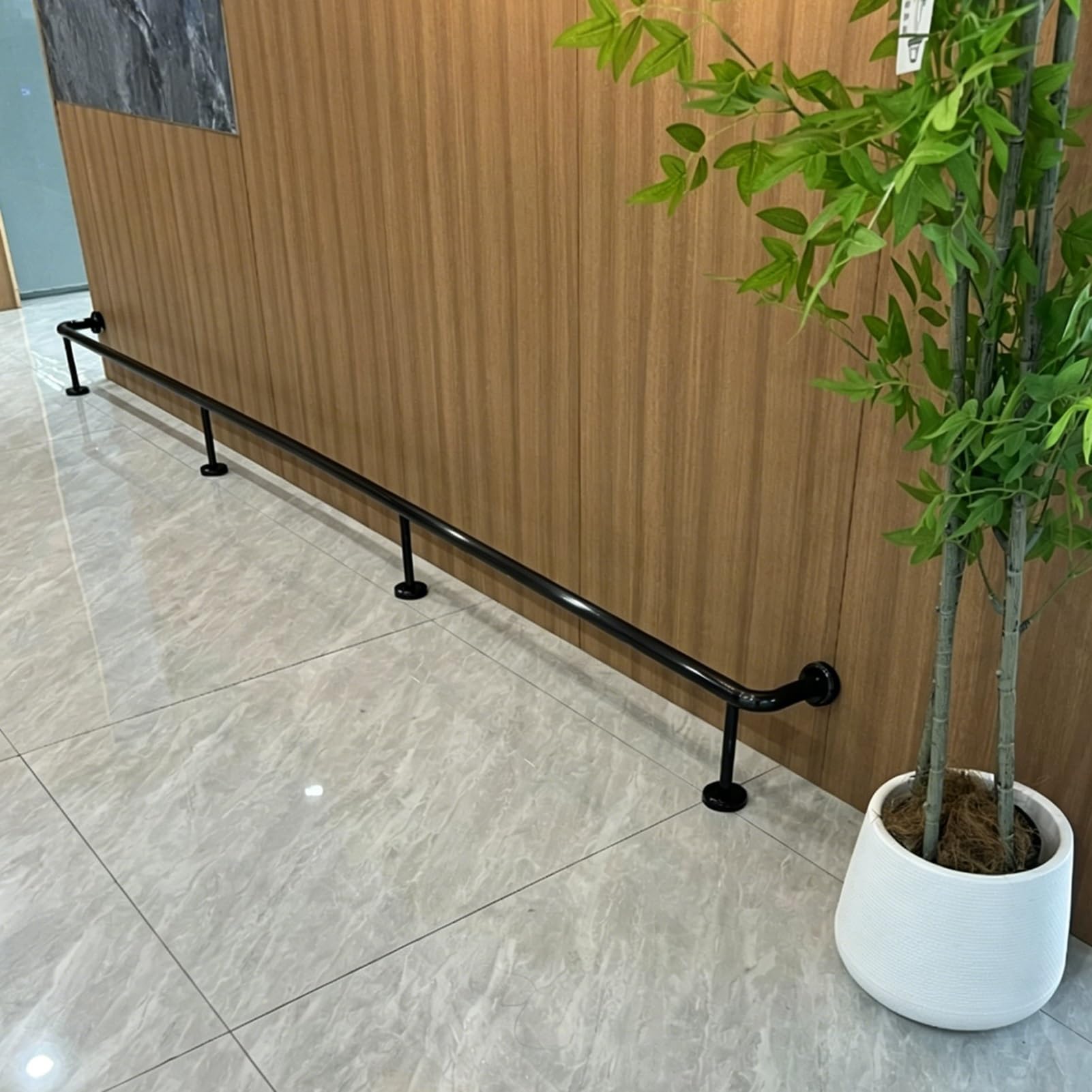 Jievmrs Black Bar Foot Rail Brackets with Industrial Pipe, Space-Saving Foot Rest Railing for Under Desk, Cafe Counter/Barstools Complete Hardware Kit(180cm(71"))
