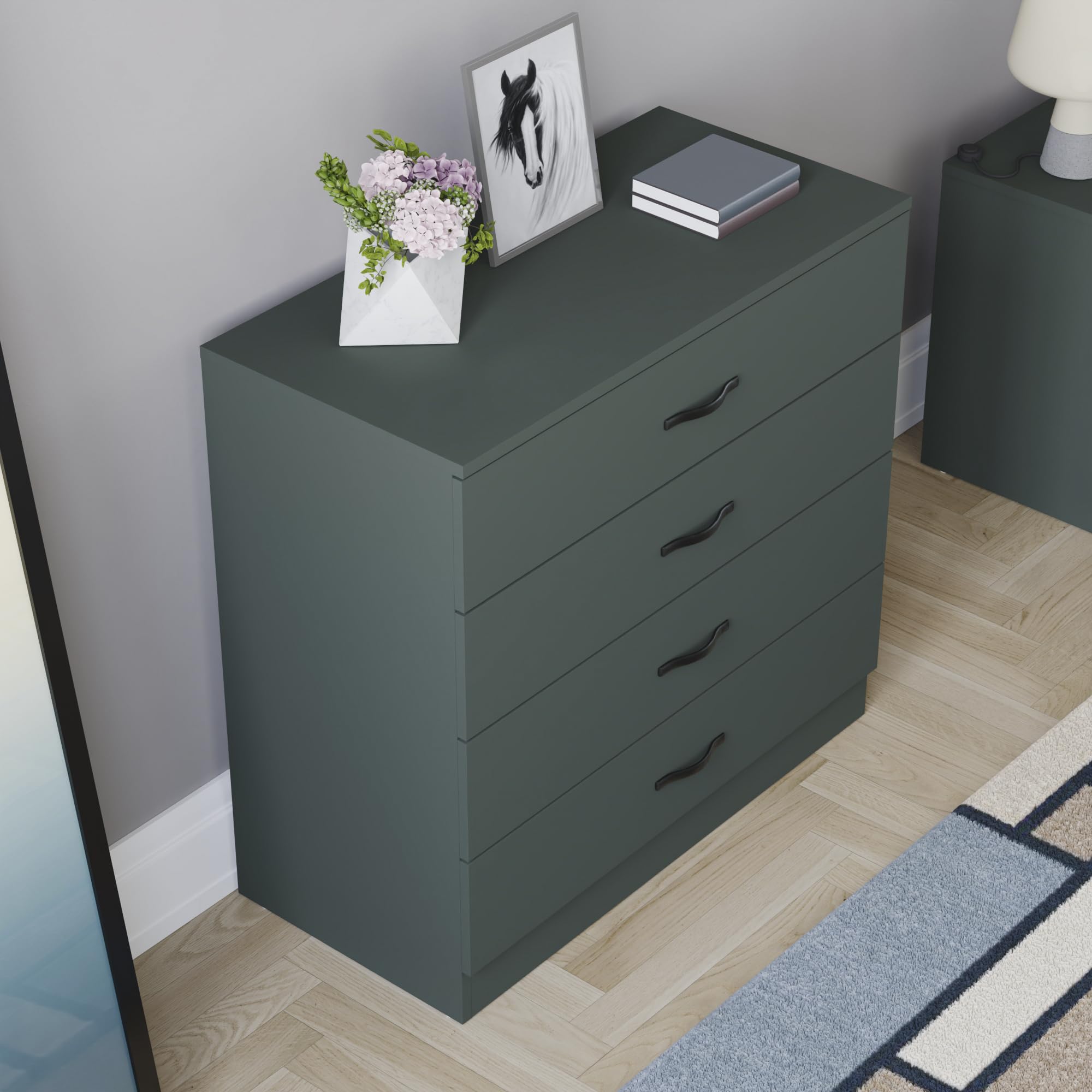 Vida Designs Riano Commode à 4 tiroirs Vert Jaspe
