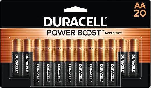 Duracell Coppertop AA Batteries with Power Boost Ingredients, 20 Count Pack Double A Battery with Long-lasting Power, Alkaline AA Battery for Household and Office Devices