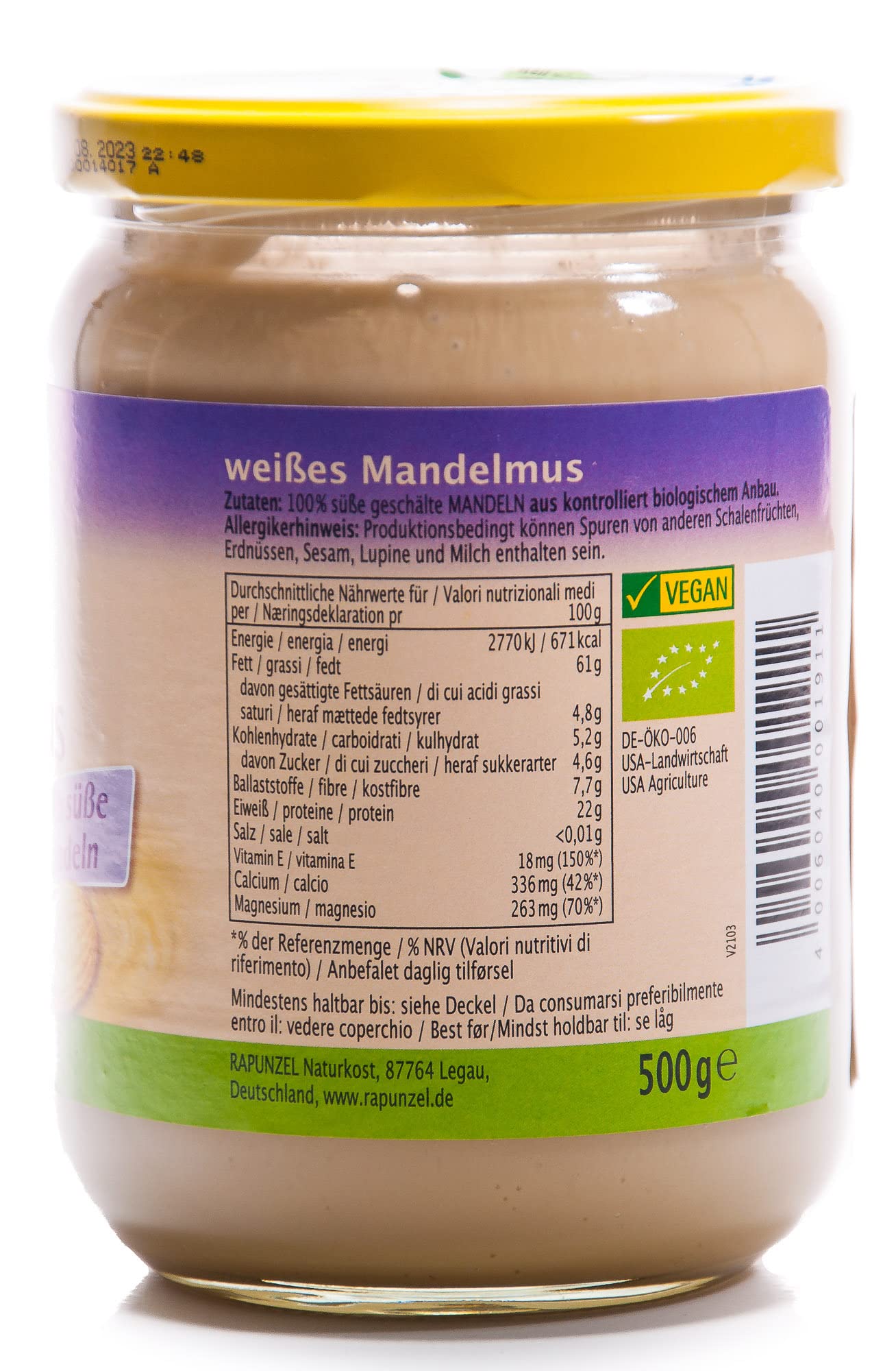 Rapunzel weißes Mandelmuß, 1er Pack (1 x 500 g) - Bio