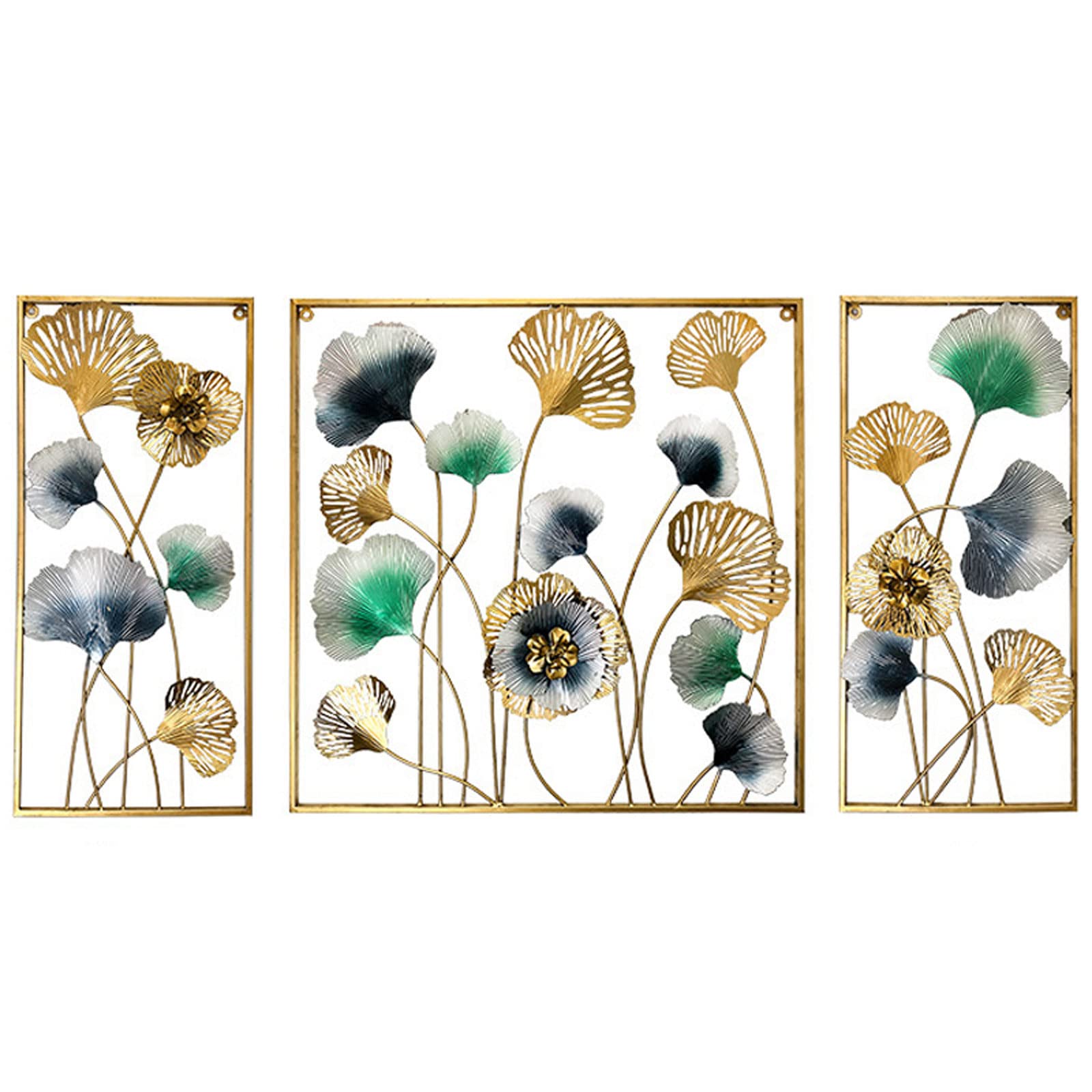 DWJJZ Adornos Pared Metalicos Grandes, 3D Hojas Decoración Esculturas de Pared de Metal, Cuadros Decoracion Salon Modernos Grandes, Hierro Forjado