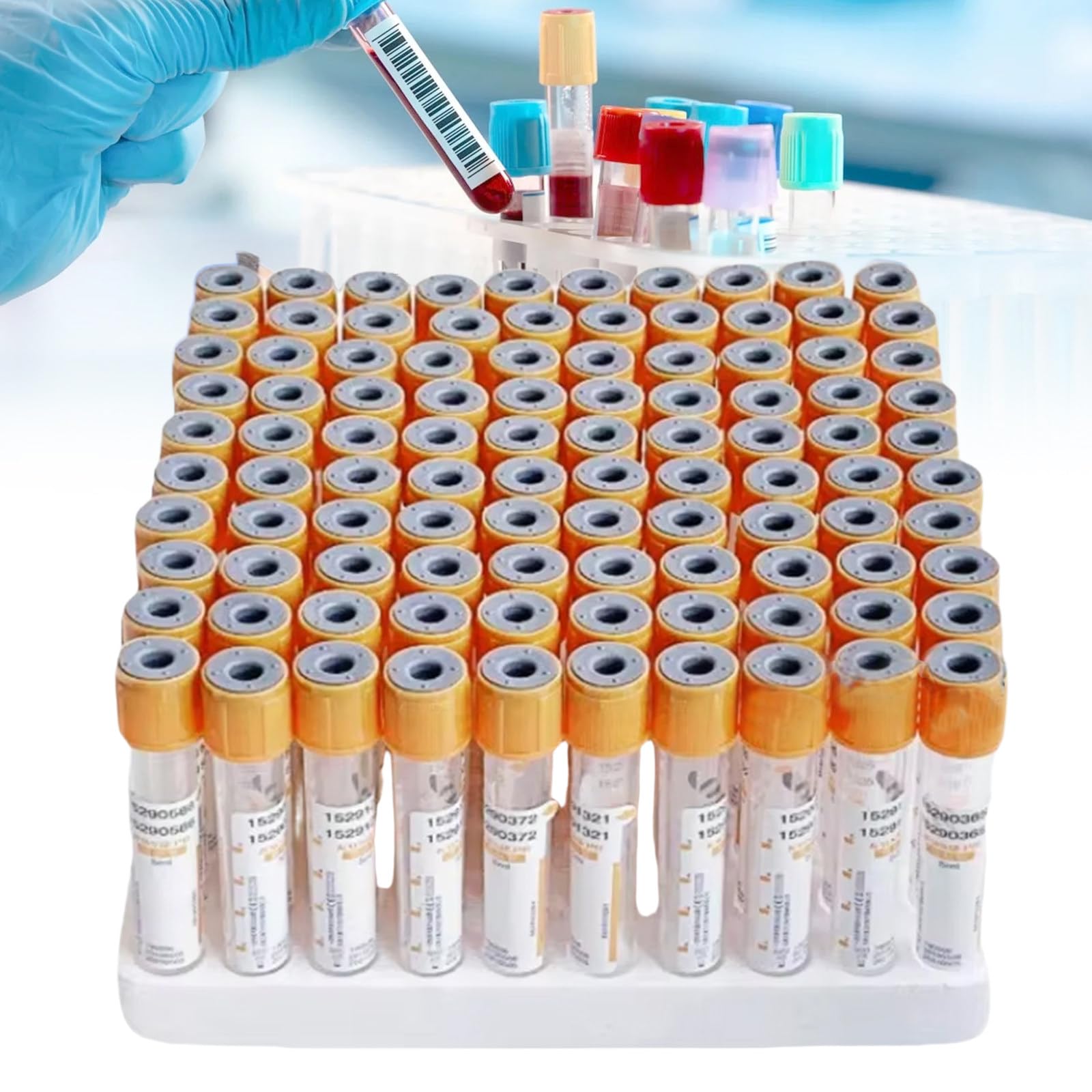 Dhsdlplu Yellow Vacuum Blood Collection Coagulation Tubes With No Additive Pet Material For Venous Blood Centrifuge Use And Vacutainer Tube Set Compatibility -10Ml