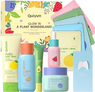 Fruit Skin Care Sets, Routine Skincare with Facial Mask, Beauty Skincare for women, Facial Care, Hydration, Moisturizing, Oil Control, Glow Up, Teen Girl Gifts Trendy Stuff, Spa-Like at Home