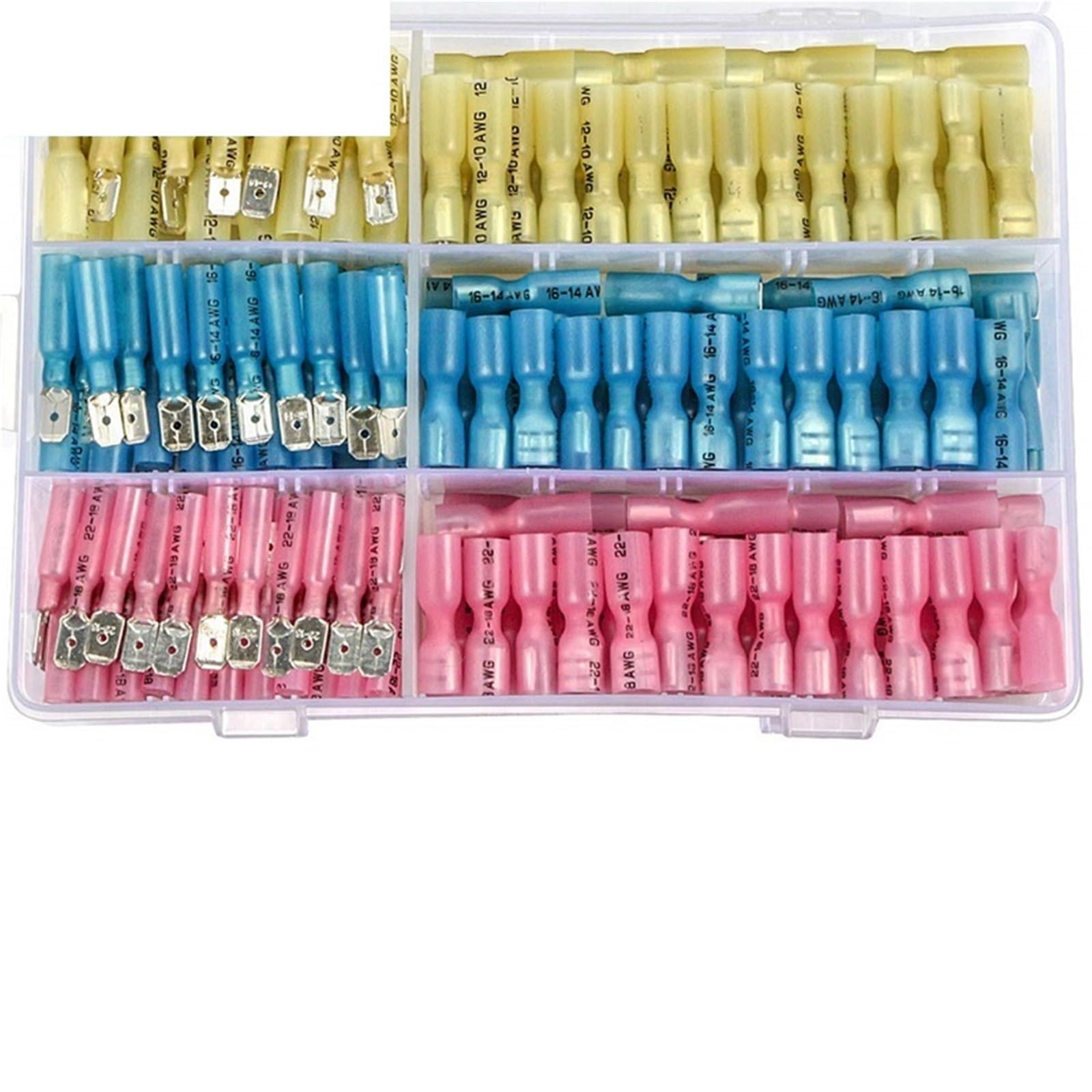 Ciopljhkl One Color 540/510/250/120Pcs Heat Shrink Electrical Cable Wire Connectors Waterproof Insulated Spade Ring Splice Butt Crimp Terminals Kit For Home,Factory,Cars,Ship