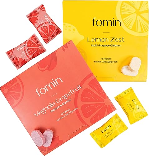 FOMIN Tabletas de repuesto limpiadoras - 24 tabletas (paquete de 2) - Hace 408 onzas líquidas (24 x 17 onzas líquidas) Magnolia Pomelo y ralladura