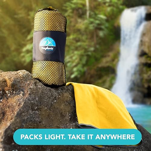 Miniatura 61 de Youphoria Toalla de viaje de microfibra de secado rápido, ligera, toalla de secado rápido para camping, playa, mochilero, senderismo y deporte Gris