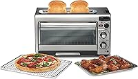 Hamilton Beach 2-in-1 Countertop Toaster Oven & Long Slot 2-Slice Toaster, Stainless Steel, 60-Min Timer, Fits 9" Pizza (31156)