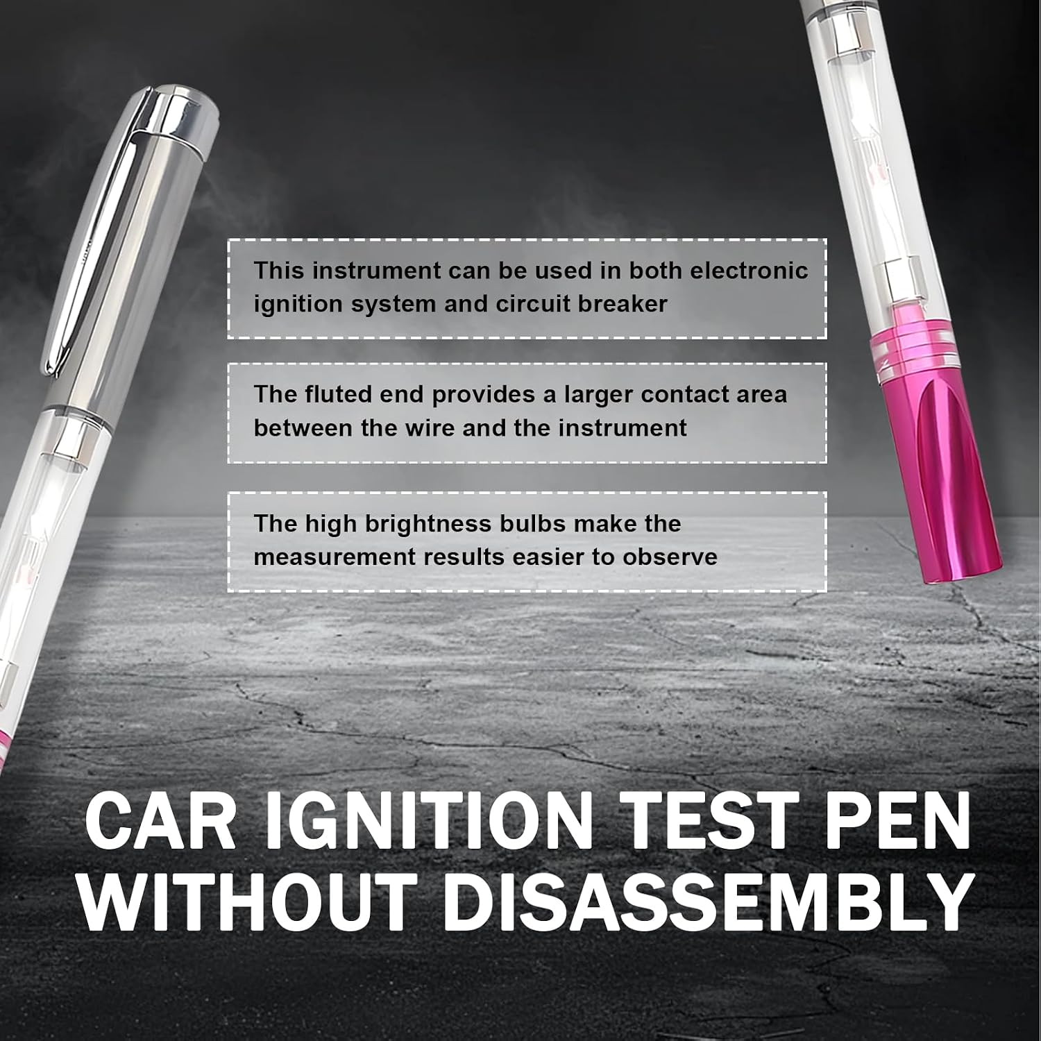 Spark Plug Wire Ignition Coil Test Pen, High-Pressure Cylinder line Spark Plug Tester, High Voltage Ignition Tester, Engine Ignition System Diagnostic Tool, Uniersal for Cars (Multicolored)