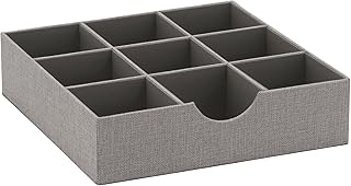 Household Essentials Grey 728-1 Deep 9 Section Drawer Organizer Box for ...