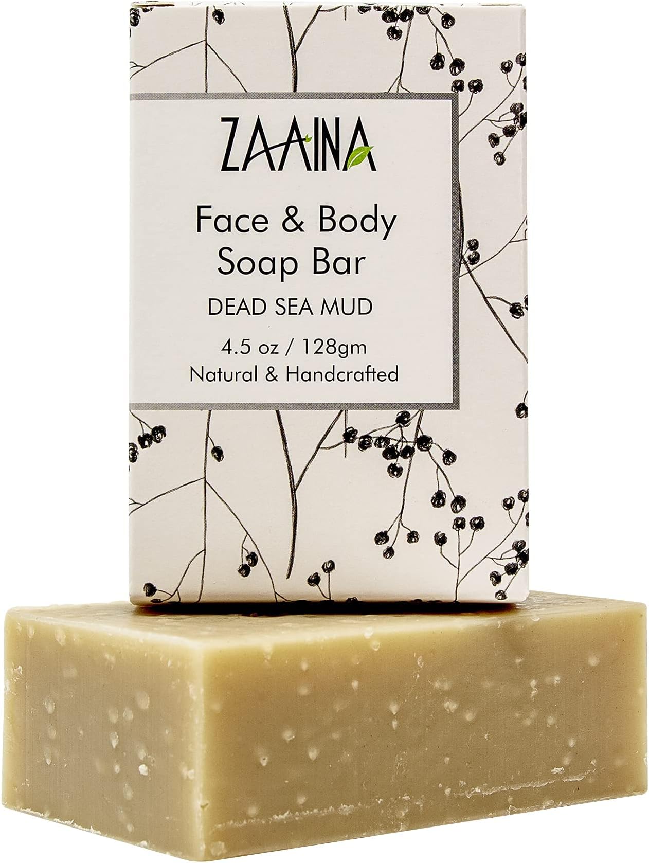 Zaaina Dead Sea Mud Soap Bar with Therapeutic Grade Essential Oils. Non Toxic and 100% Natural Face or Body Soap for Men, Women & Teens | Made in USA 4.5 oz