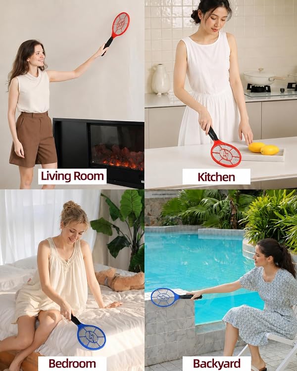 Electric Fly Swatter 2 Pack, Battery Powered Bug Zapper Racket by Mozquik - Used condition - Image 6