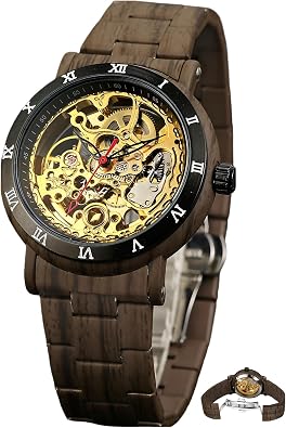 Classic Skeleton Watch for Men Roman Numeral Case Mechanical Watches Stainless Steel Strap Luxury Hollow Vintage Carving Automatic Wristwatch