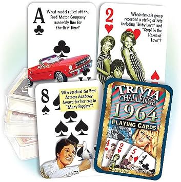 Flickback 1964 Trivia Playing Cards Birthday/Anniversary