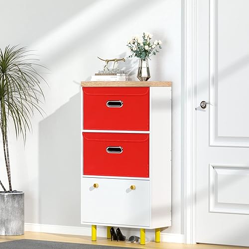 Vista 90 de STOREONE Contenedores de almacenamiento de tela, contenedor organizador plegable con tapas y asas de metal, para el hogar, dormitorio, armario, 3