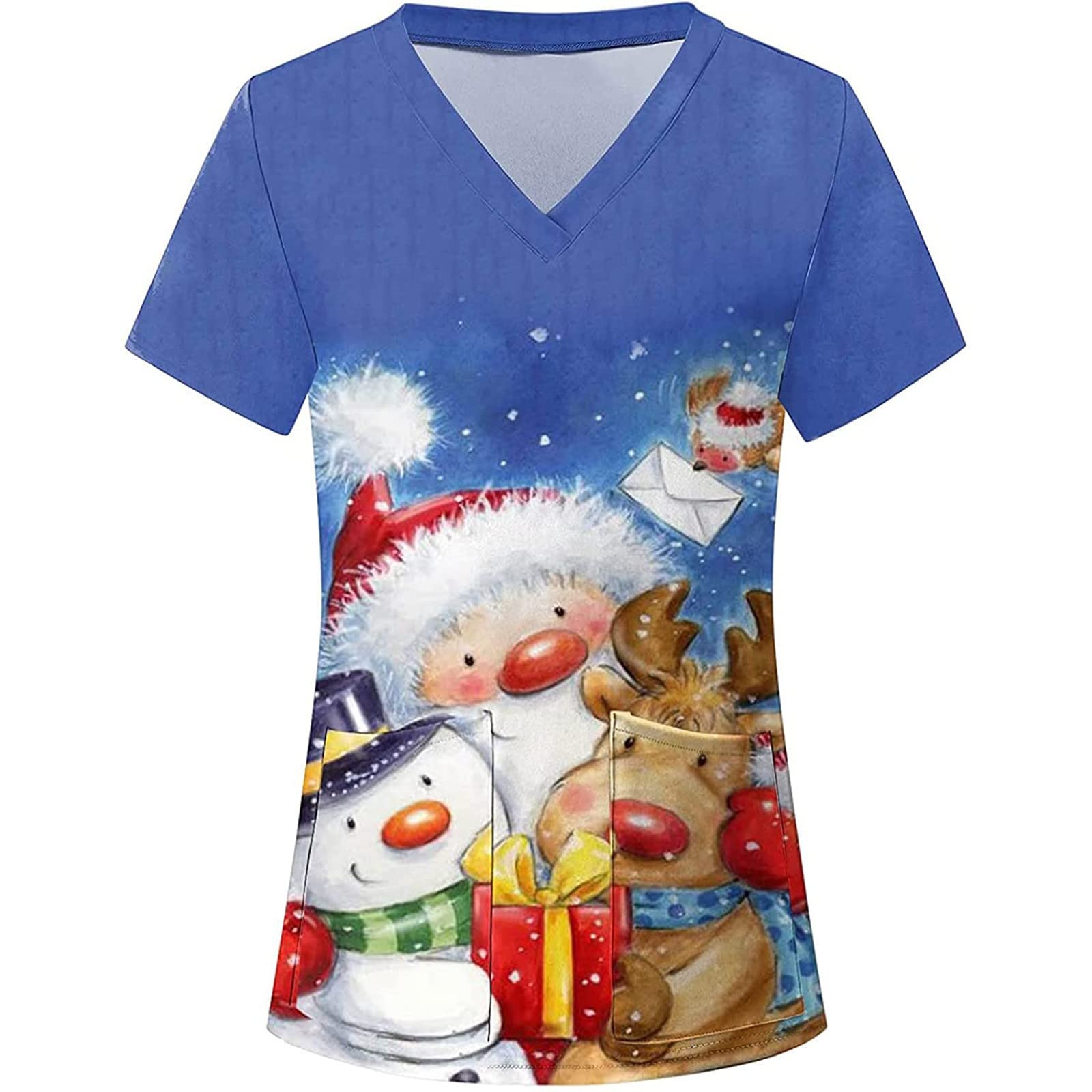 Womans Christmas Nurse Scrub Top Doctor Nurses Scrub Tops Hospital |  Desertcart Seychelles, image size:1600x1600