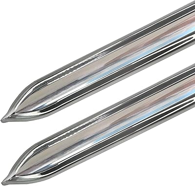 Vintage Style 58 Chrome Side Body Trim Molding - Formed Pointed Ends