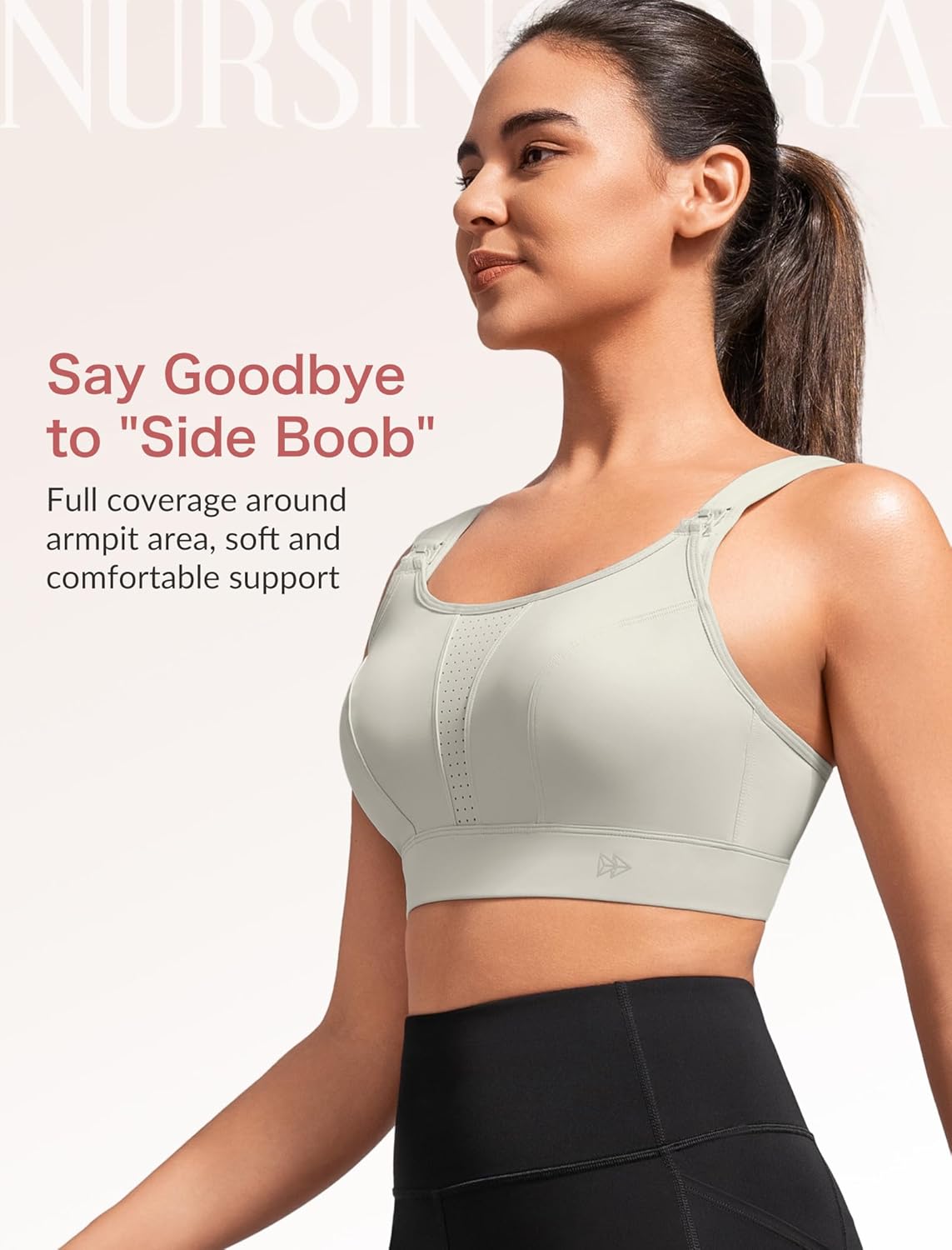 Yvette Nursing Sports Bras for Breastfeeding Supportive Wireless Padded Maternity Bralette for Pregnancy - Image 4