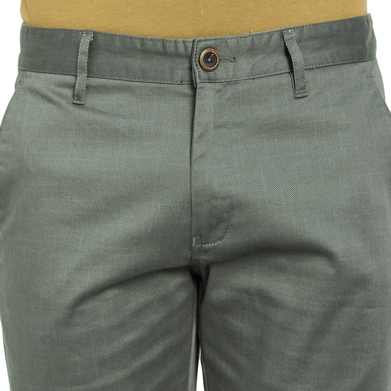Image of Octave Men Regular Fit Mid Rise Cotton Formal Trousers