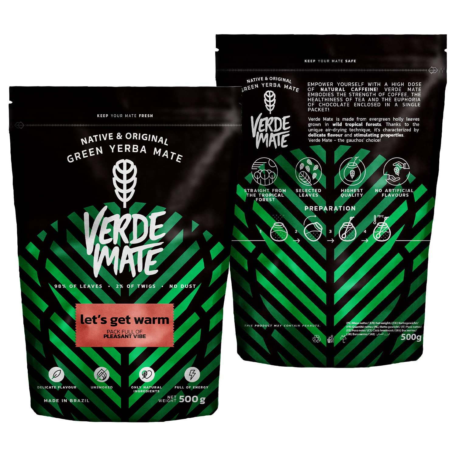 Verde Mate Green Let's Get Warm 500 g | Yerba Mate con Pera e Cannella | Edizione Speciale Invernale | Infuso Dal Sapore Avvolgente