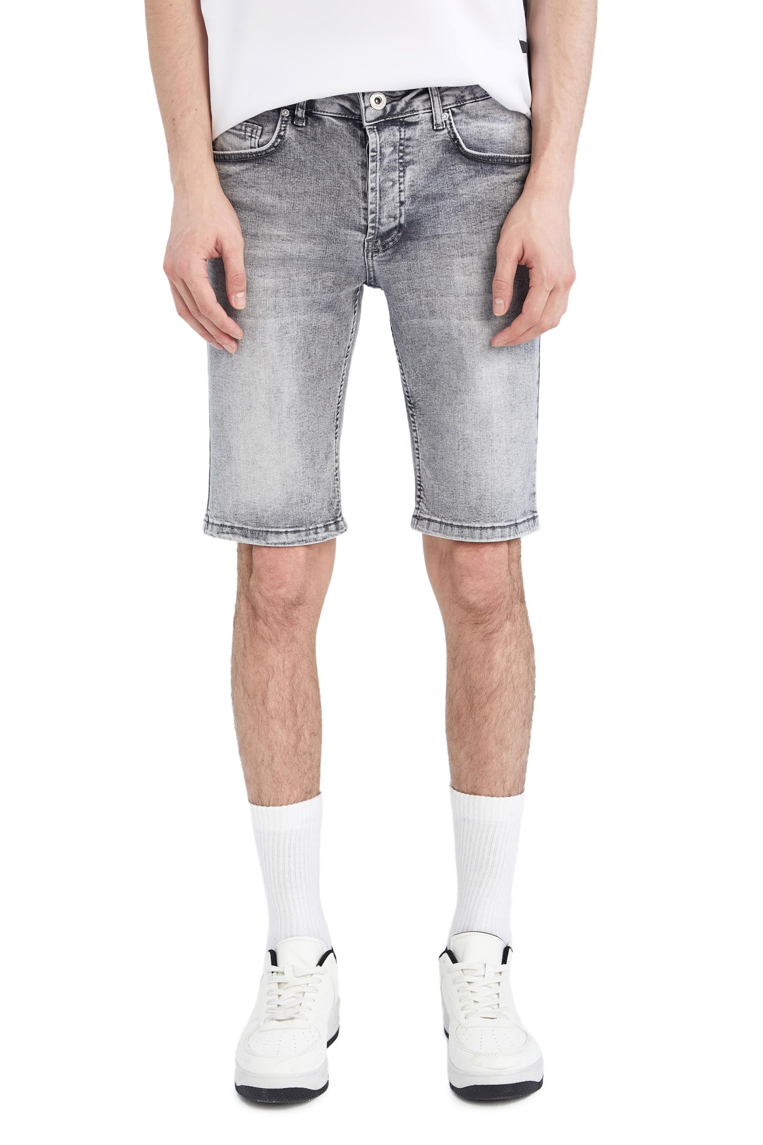 Erkek Skinny Fit Jean Bermuda Şort