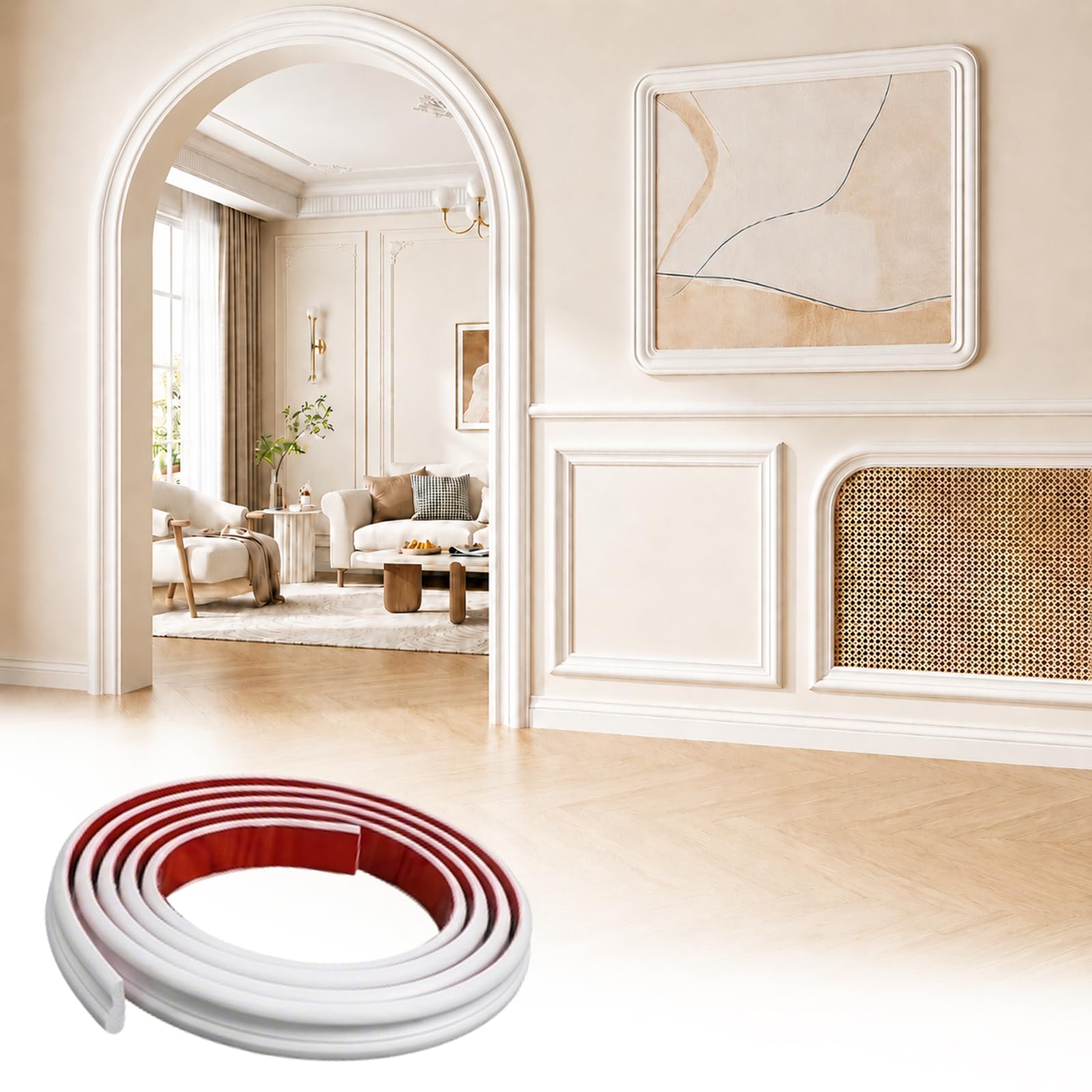Elastyczne Listwy Ozdobna Samoprzylepne Z PVC Do Ściany, Kuchni, Sufitu – Łatwe Przycinanie - Listwy Ozdobne, Idealne Do Renowacji I Majsterkowania W 2.2cm, L 6m