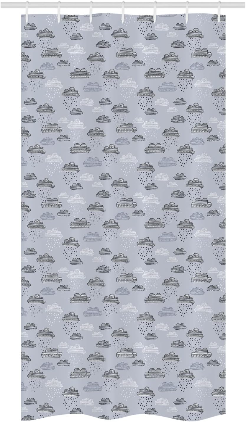 Ambesonne Peony Stall Shower Curtain, Coming of The Spring Arrangement of Flowers on Pastel Blue Background, Decorative Fabric Set with Hooks for Bathroom, 36" W x 72" L, Pale Blue Green Pink