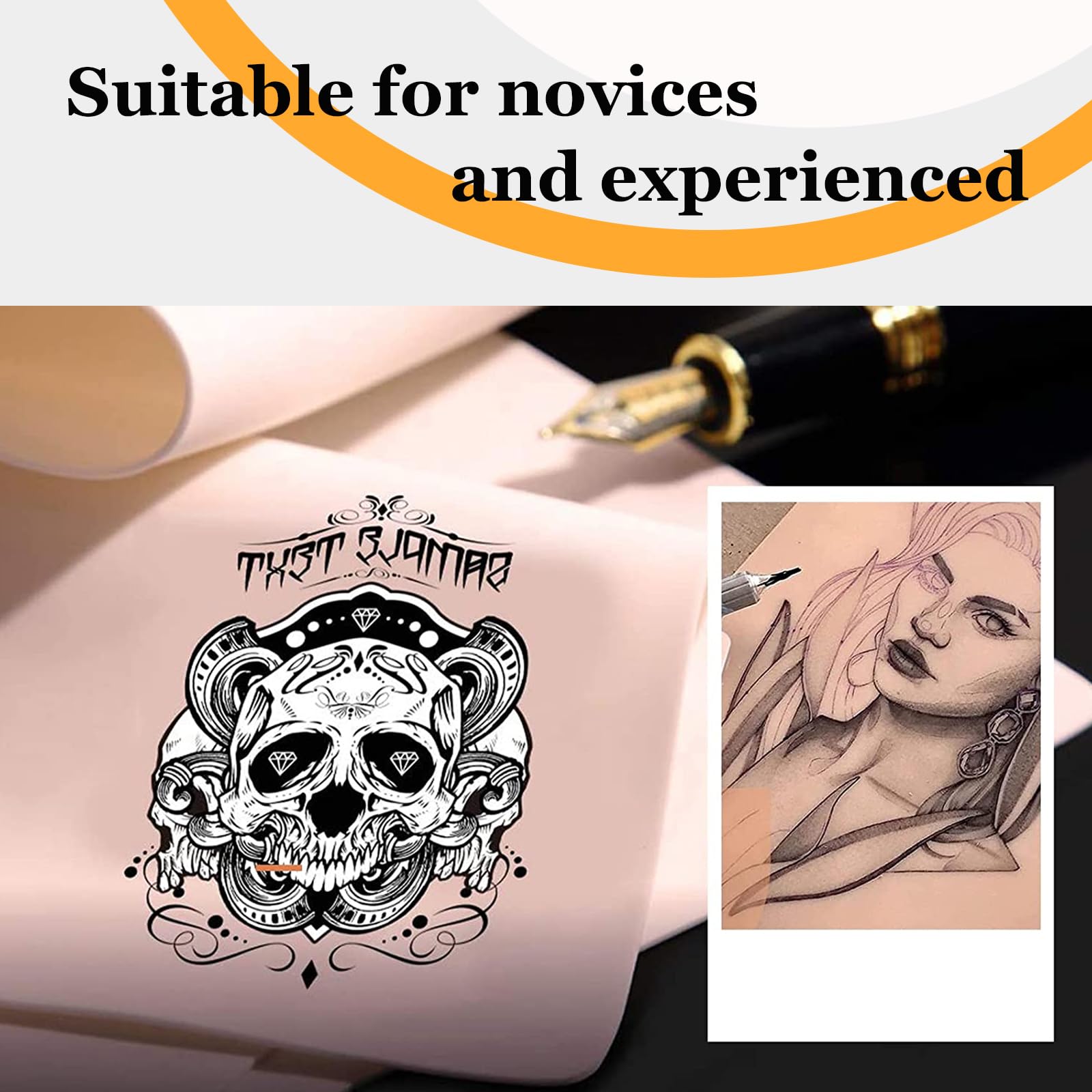 35 piezas 3 mm de piel sintética con papel de transferencia – 5 unidades de piel de ejercicios de tatuaje de 3 mm con 30 plantillas de papel