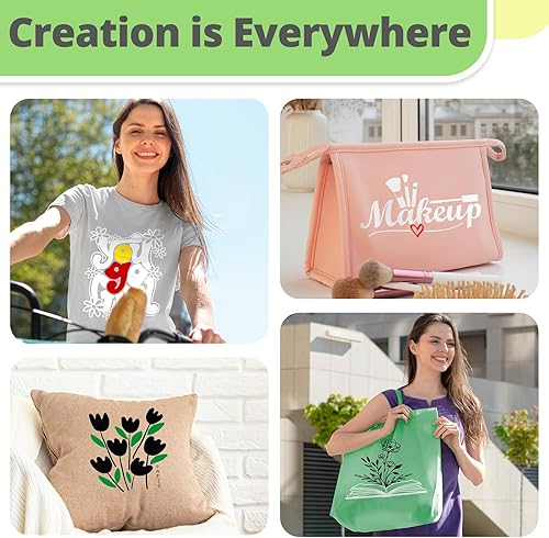 Miniatura 6 de Rollo de vinilo de transferencia de calor (HTV), 12 pulgadas x 12 pies, vinilo para Cricut y Silhouette Cameo, vinilo negro resistente para ropa,