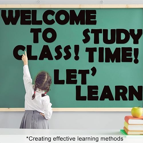 Miniatura 5 de Juego de 150 letras grandes de 6 pulgadas para tablón de anuncios, letras recortadas del alfabeto de aula negras para exhibición en tablón de