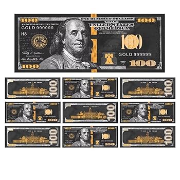 Amazon.co.jp: CCLL&DDUO 【金箔加工】100ドル紙幣デザイン 10枚
