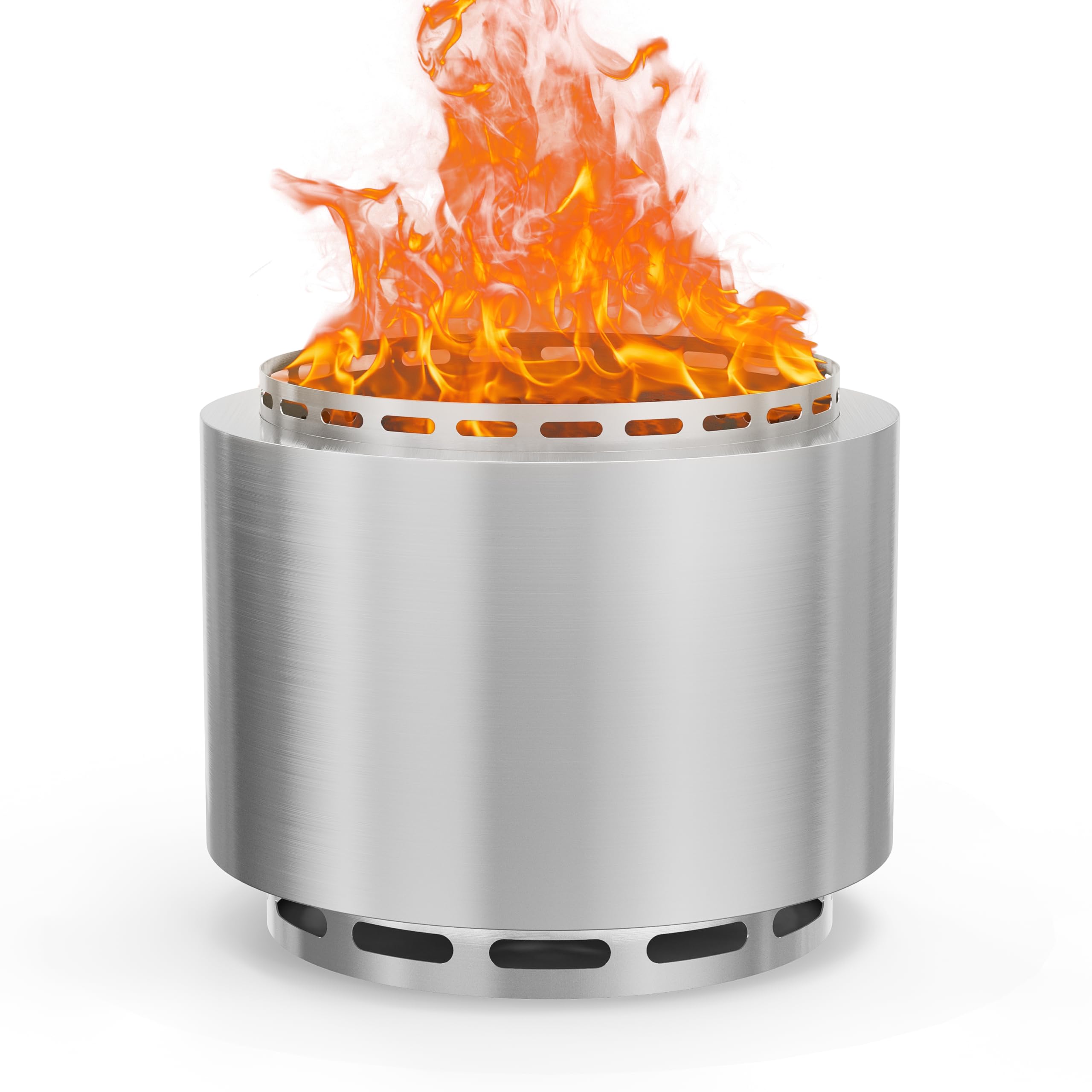 19 Inch Patio Fire Pit Outdoor Smokeless Fire Pit-Portable Stainless Steel Fire Smokeless Stove for Patio, Backyard, Garden, Camping