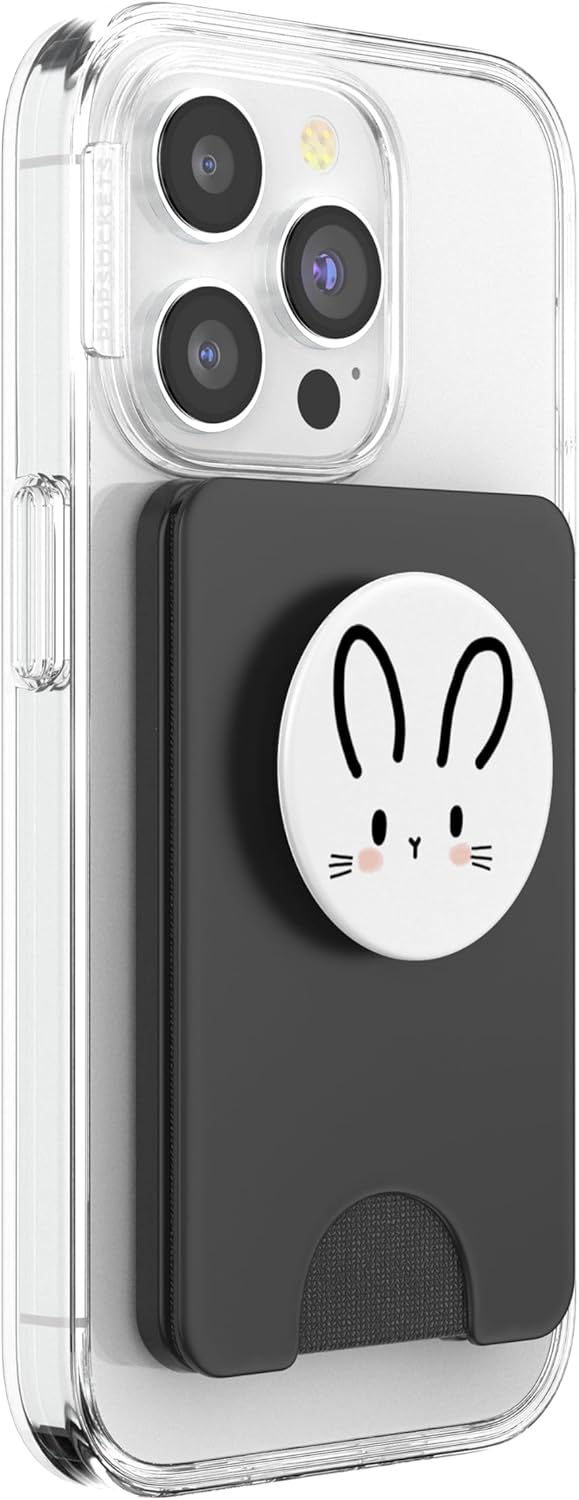Cute & Simple Bunny Rabbit Face Graphic PopSockets PopWallet for MagSafe