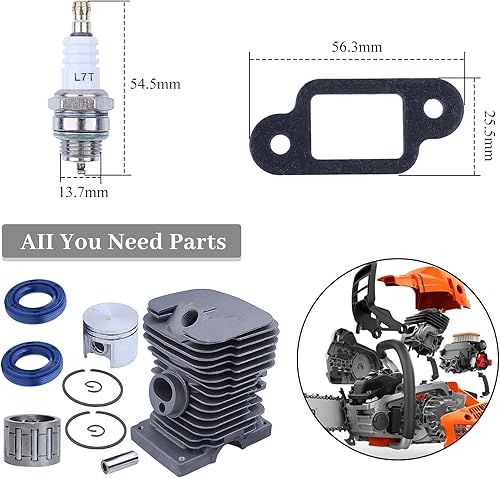 Miniatura 2 de Haishine Sello de aceite de bujía de pistón de cilindro de 1.496 in de 0.394 in para Stihl 017 018 MS170 MS180 MS 170 180 motosierra con pieza de