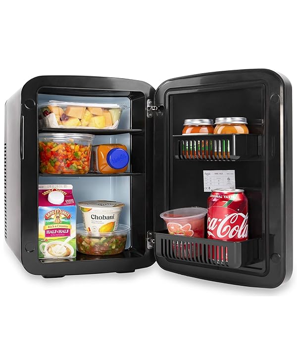Cooluli 15L Mini Fridge with Magnetic Blackboard - Portable Small Refrigerator for Travel, Car & Office, V15LE2BK by Cooluli - Image 5