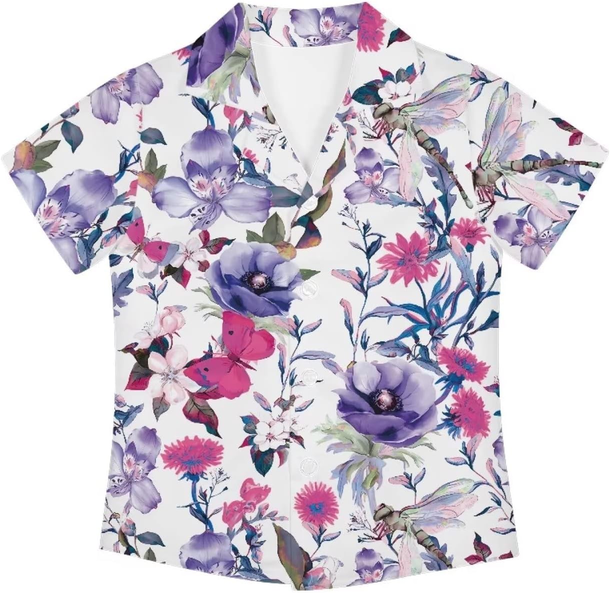 Boy Button Down Shirt Short Sleeve Kids Aloha Shirt Boys Summer Beach Clothes Collared Shirt Boy