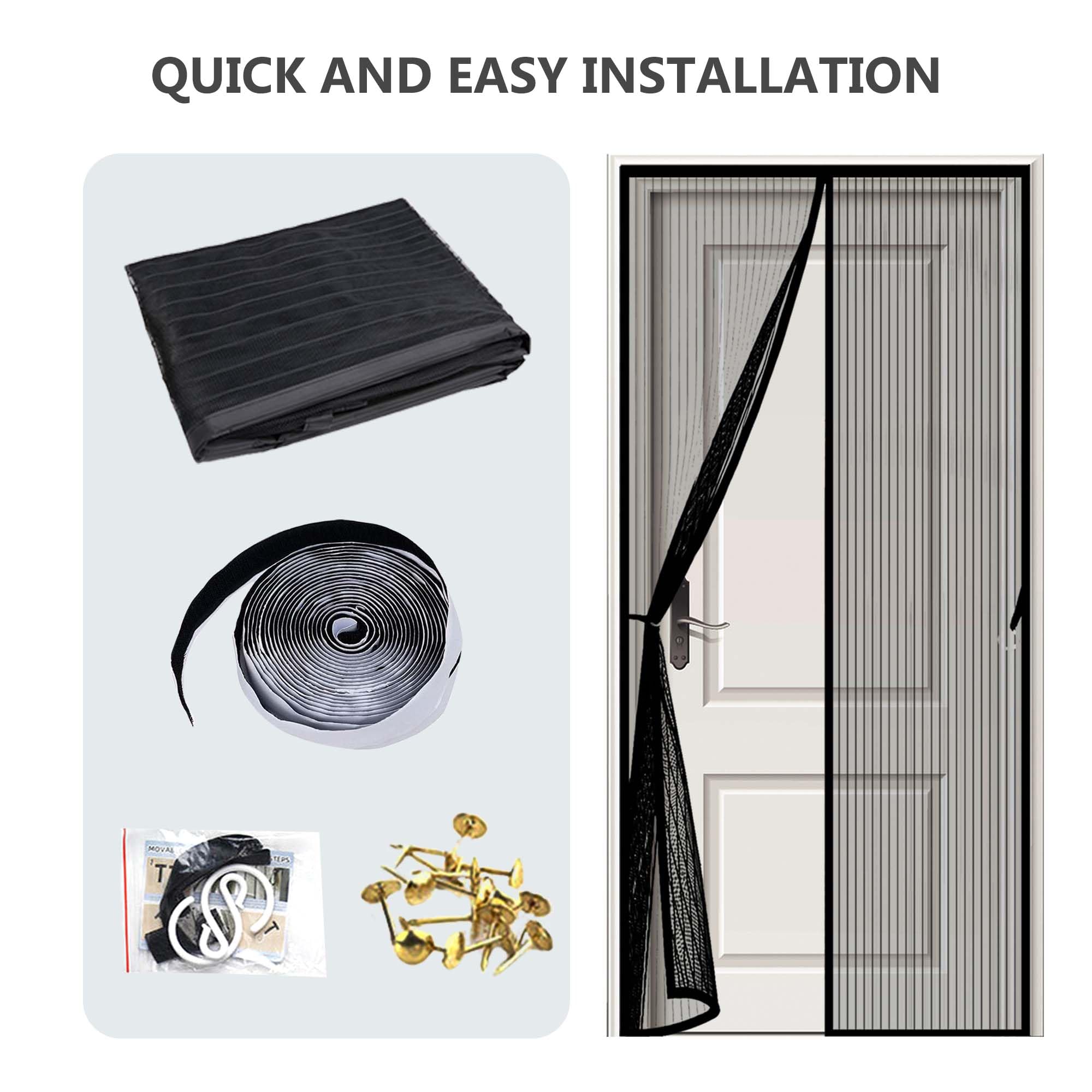 Zanzariera Magnetica per Porta Esterna 128 x 237 cm Anti Insetti Traspirante Chiusura Automatica Bianca Zanzariere Porte per Porte di Soggiorno Camera da Letto Casa, Bianco