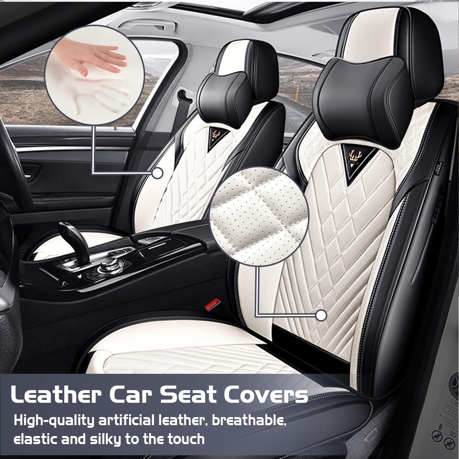Car Seat Covers for Lexus TX 350 2024-2026 Waterproof Nappa Leather Full Set Seat Cover with Headrests Anti-Slip — view 2