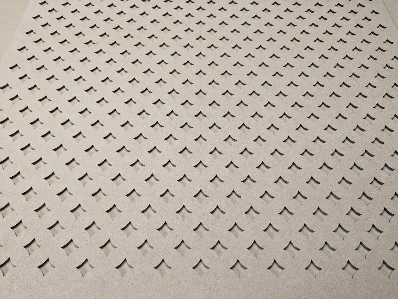 Wooden mesh laser cut in 6mm thick mdf decorative panel for radiator covers, partition walls and home made cabinets (various sizes) Stellar pattern (ST2). Made in the UK (Unprimed, 1200mm x 620mm)