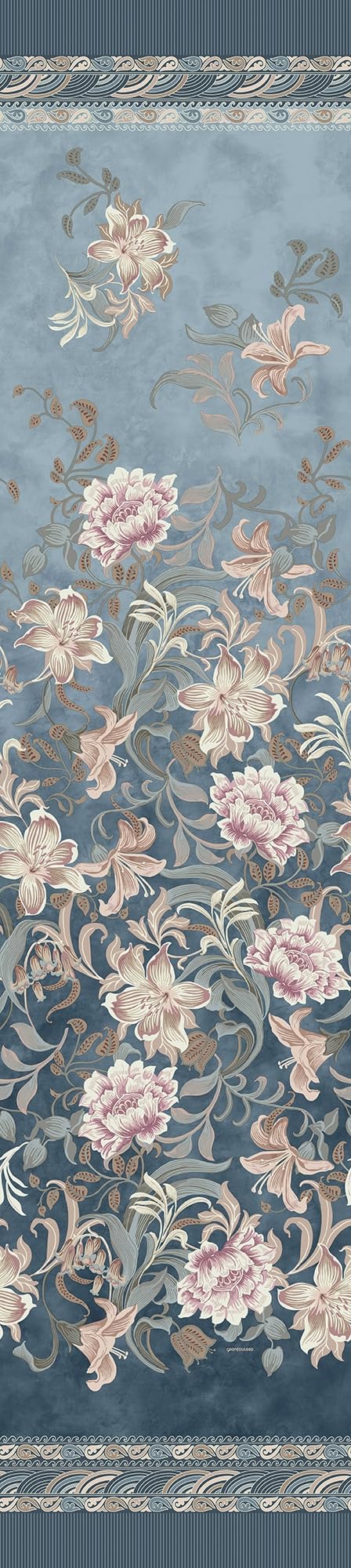 Foulard Bassetti Verona 9325936 drap de lit jeté canapé coton bleu 270x270 cm