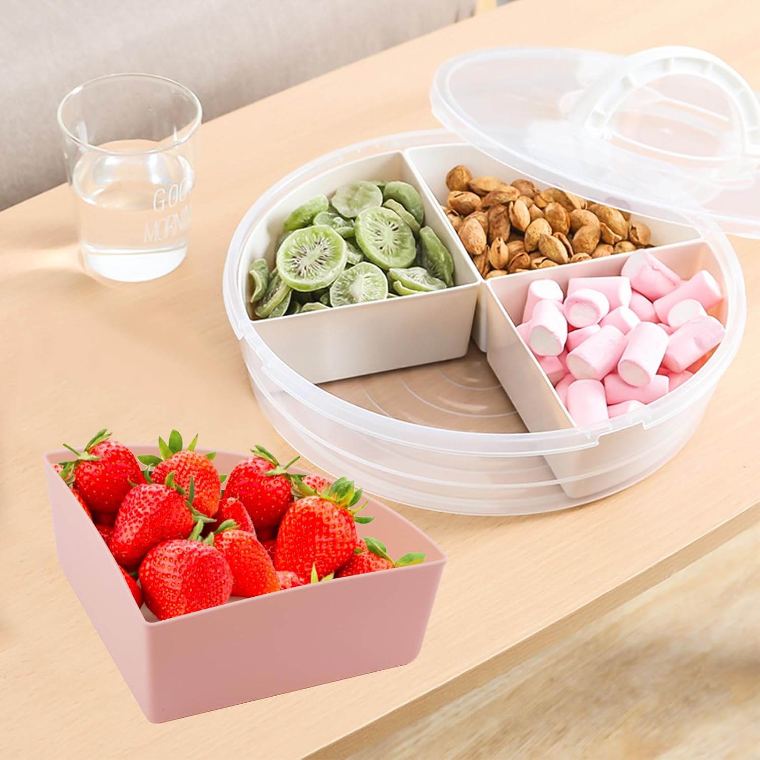 12inch Portable Pie Carrier with Lid and Cupcake Muffin Tart Cookie Fruit Snacks Keeper Food, Pie Carrier Round Pizza Holder Reusable Pie Keeper