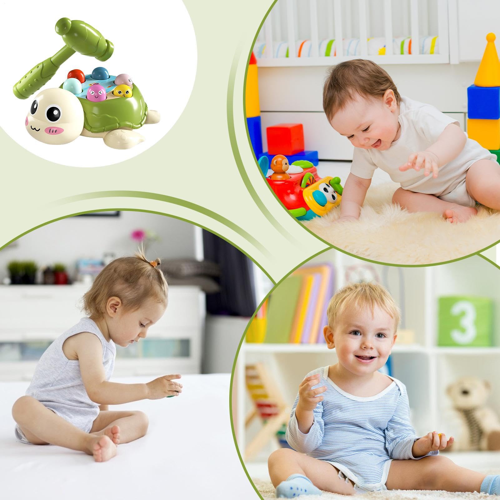 Générique Jeu De Tape Taupe - Jeu De Marteau Tortue - Éducatif Interactif Mignon pour D'âge Préscolaire Bébés Garçon Et Fille pour Développement des Compétences Activités Ludiques