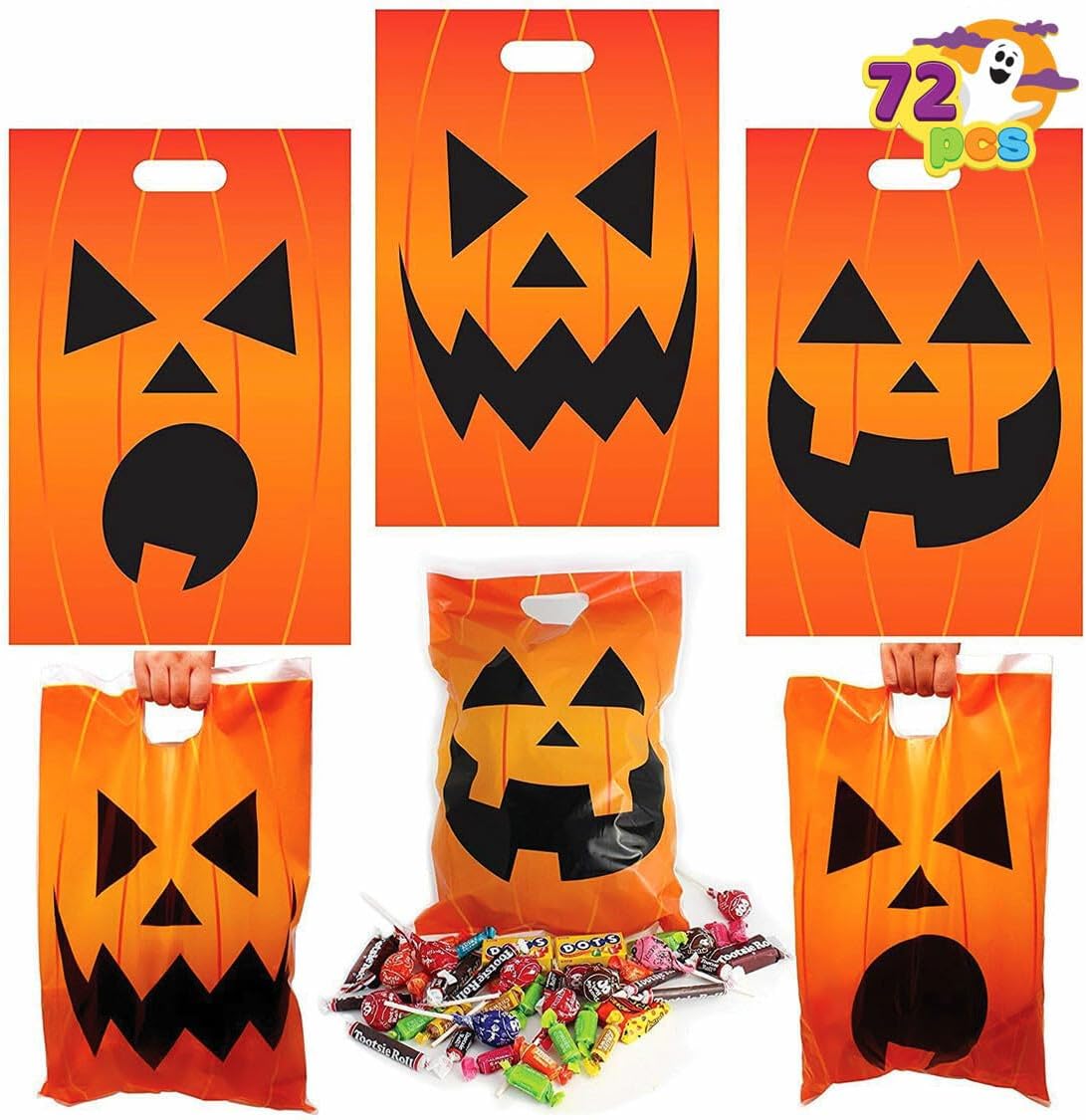 JOYIN 72 Pcs Halloween Goodie Bag, Pumpkin Plastic...